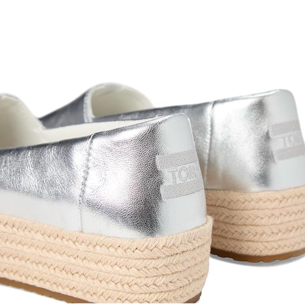 Silver Platform Espadrille Loafers - Picture 3 of 6